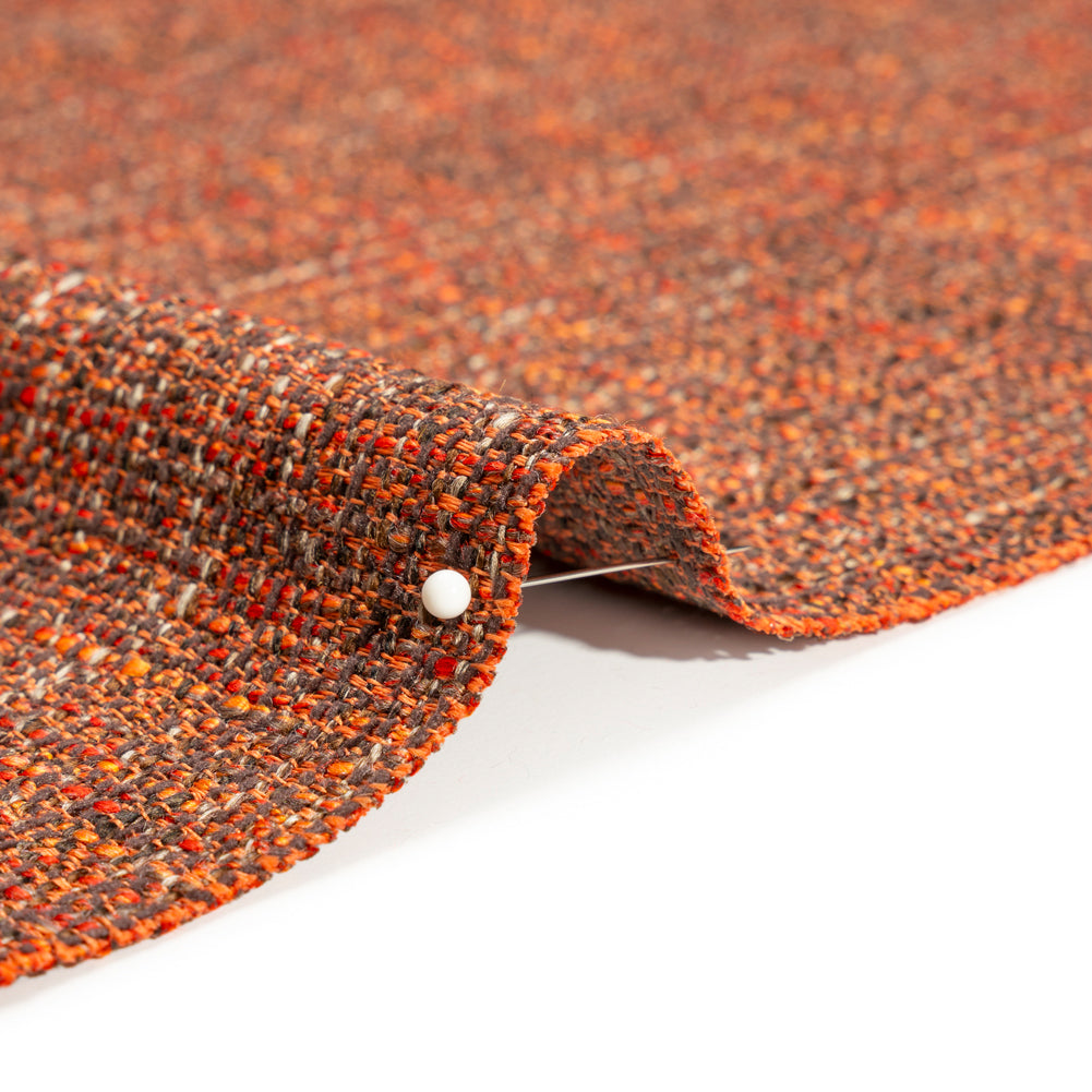 Tweed Upholstery Woven with Latex Backing - Flame - Heath Collection - Joann Fabrics