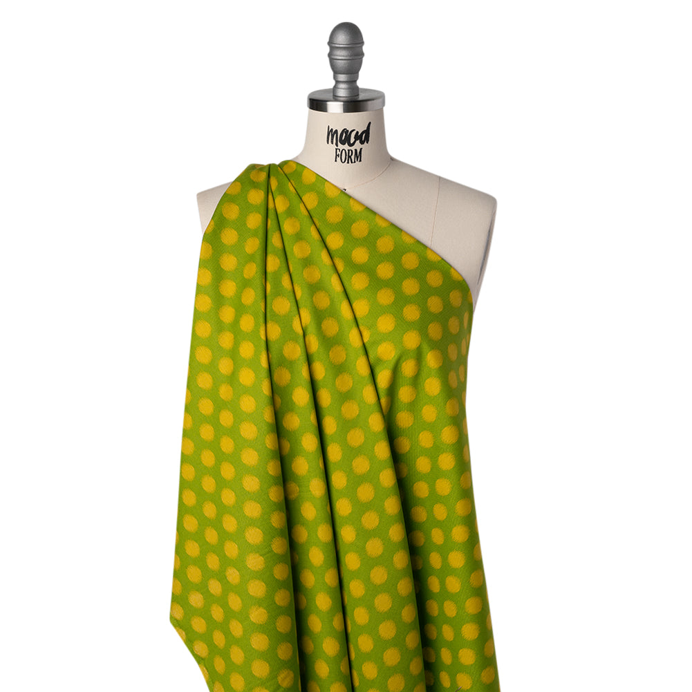 Printed Quilting Cotton by Heather Bailey for FIGO Studio - Green Top Dot Ikat Polka Dots - Pop Sugar Collection - Joann Fabrics