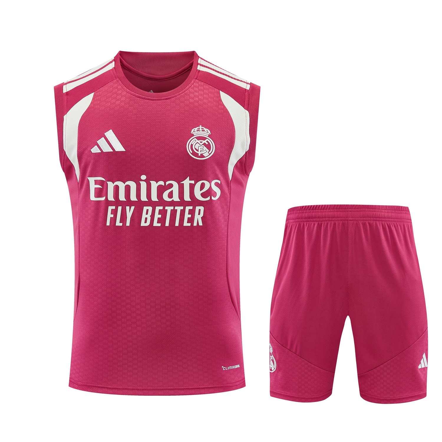Real Madrid 26-27 Vest Training Set - Rose Red Vest and Shorts - UnitedFutballJersey