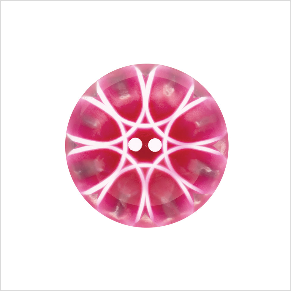 Plastic 2-Hole Button Made in Italy - 36L/23mm - Red and Transparent Loop de Loops - Joann Fabrics