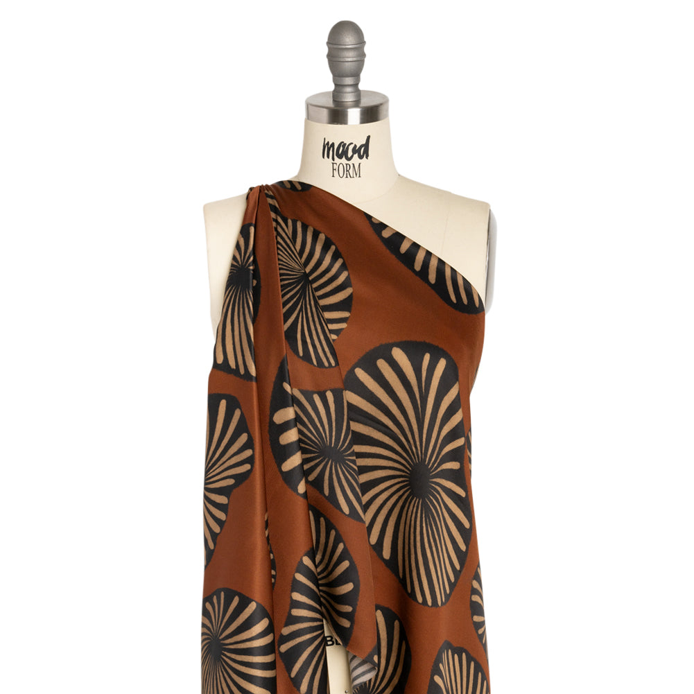 Mood Exclusive Brown Maggie's Medallions Striped Viscose Dobby - Joann Fabrics
