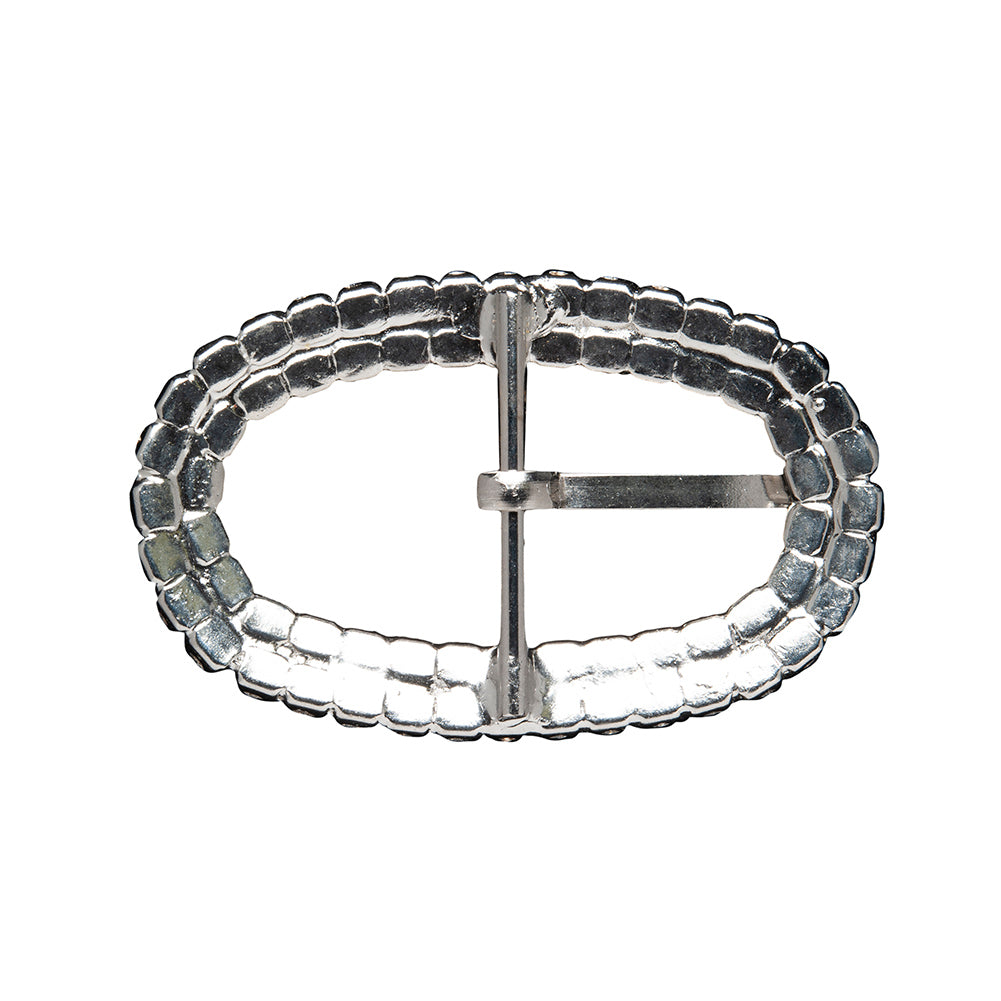 Swarovski Crystal and Silver Oval Rhinestone Buckle - 1.625