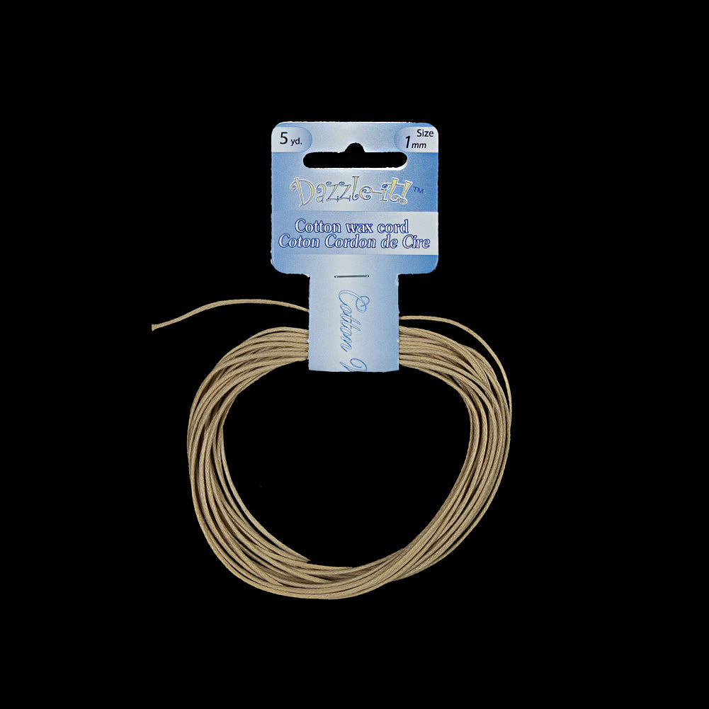 Dazzle-It Natural Cotton Wax Cord - 1mm - Joann Fabrics