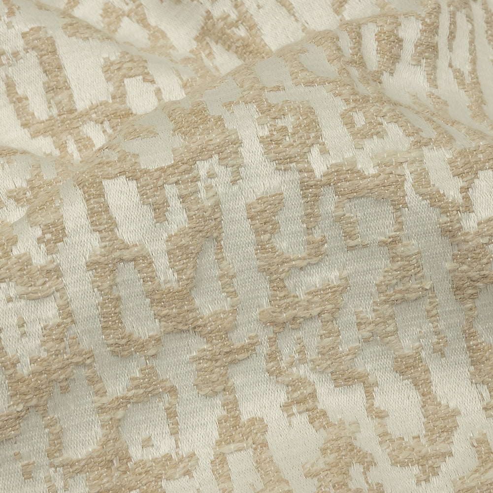 Cotton and Recycled Polyester Drapery Jacquard - Champagne Bark-Like Abstract - British Imported - Joann Fabrics