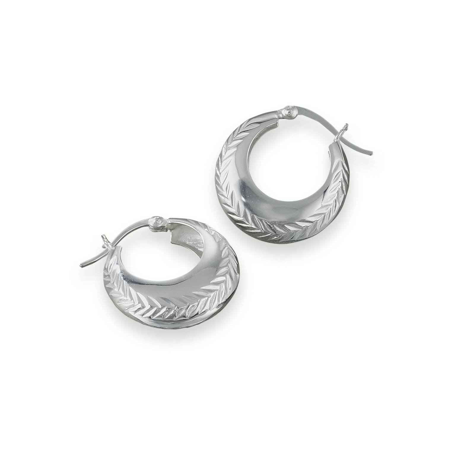 Silverplate Stamped Hoops, Latch Closure - Northstyle Catalog