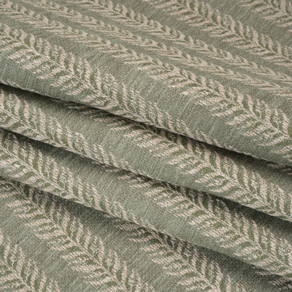 Polyester and Cotton Home Decor Jacquard - Sage Leafy Vine Stripes - British Imported - Joann Fabrics
