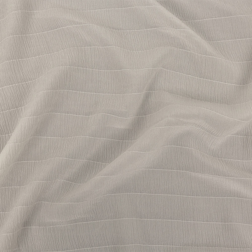 Famous Australian Designer Coconut Milk Stretch Crinkled Silk Crepe with Woven Pinstripes - Joann Fabrics