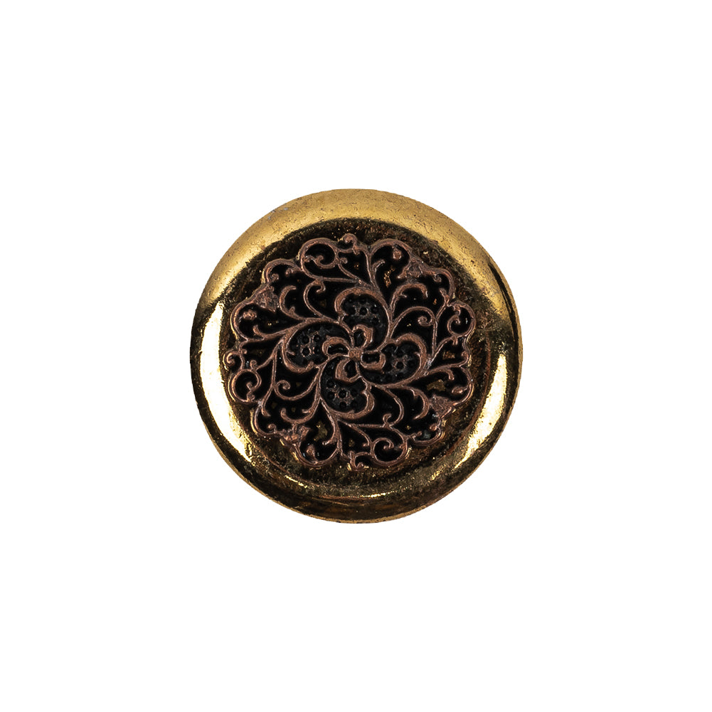 Italian Copper Coin Floral Shank Back Button - 32L/20mm - Joann Fabrics