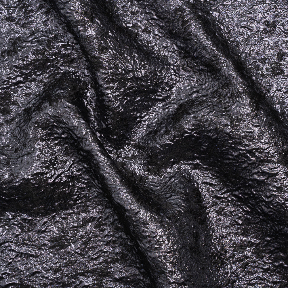 Metallic Luxury Brocade - Black and Navy Abstract - Joann Fabrics