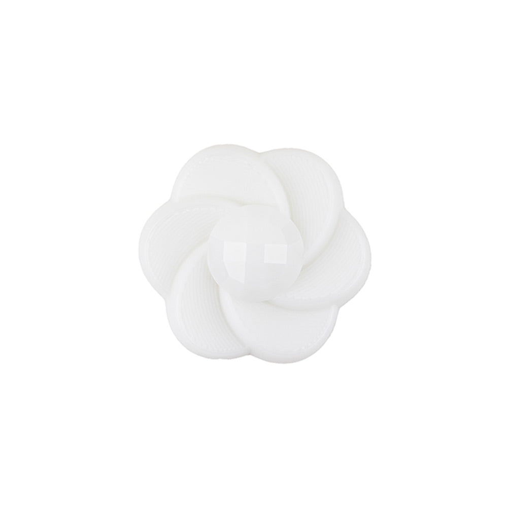 Italian White Floral and Geometric Shank Back Nylon Button - 32L/20mm - Joann Fabrics