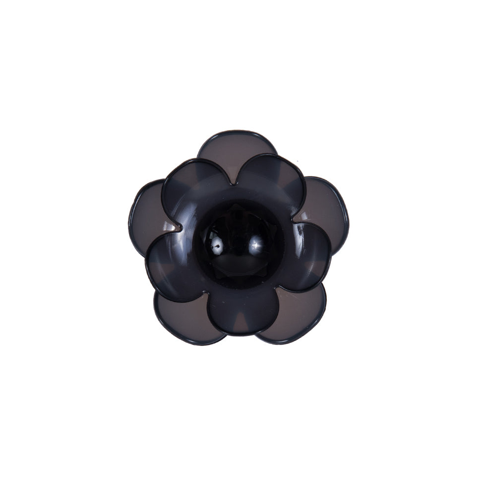 Italian Black Floral Shank-Back Button - 32L/20mm - Joann Fabrics