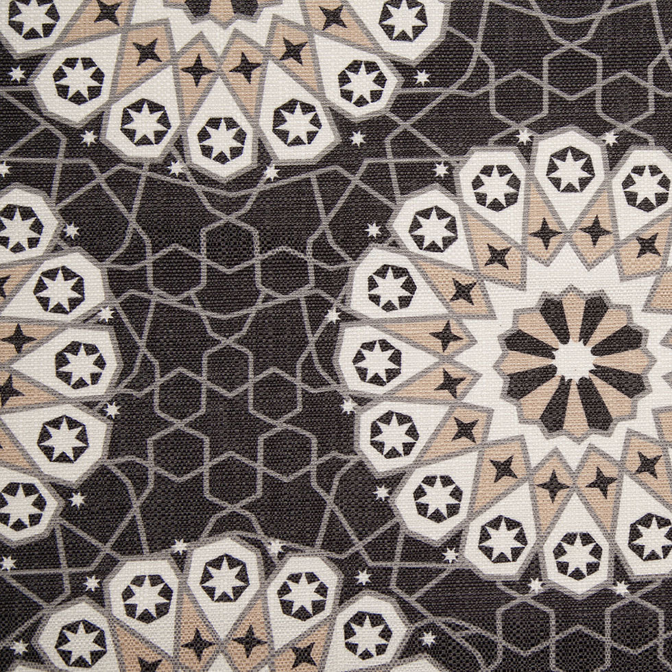 Spanish Black/Beige Geometric Poly/Cotton Canvas - Joann Fabrics