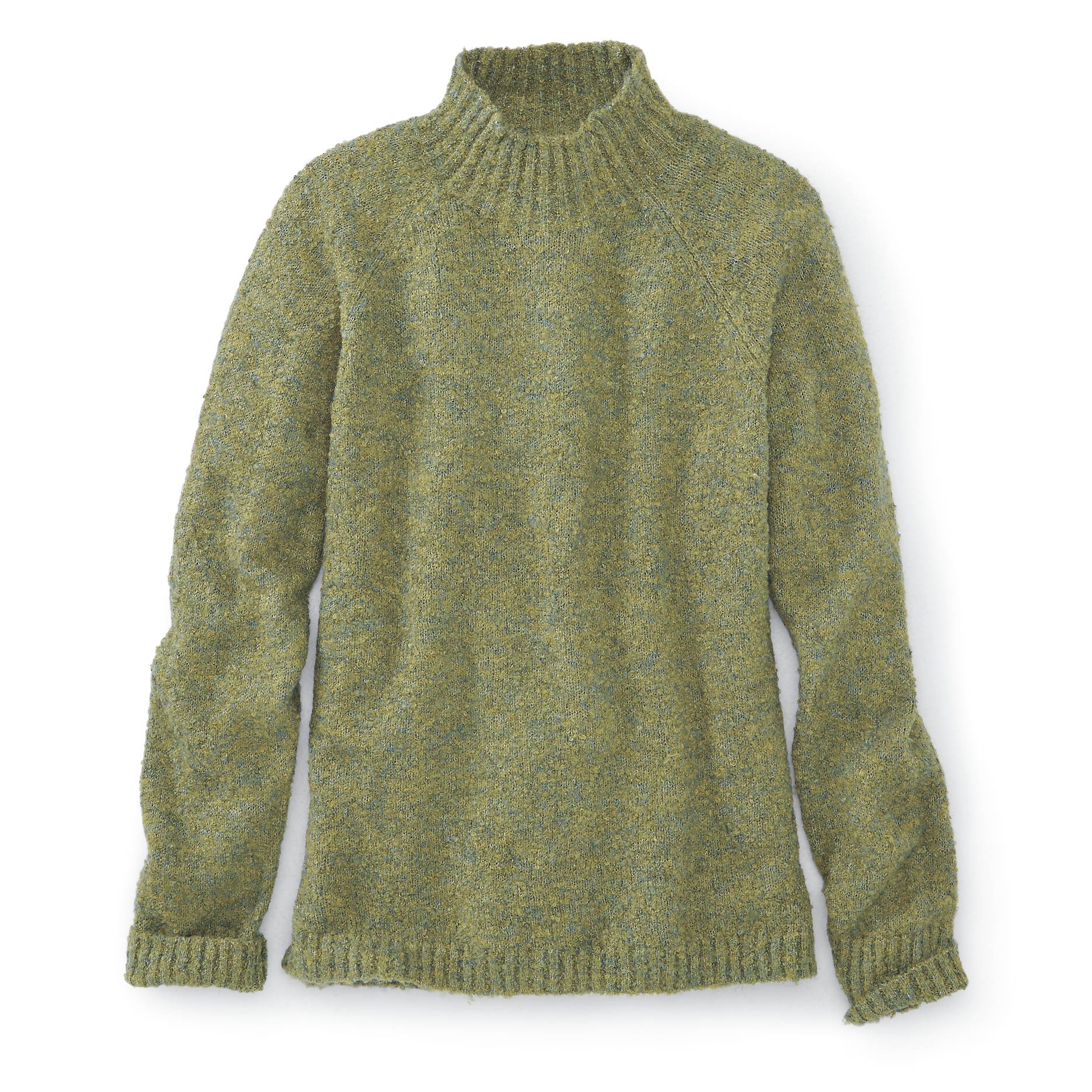 Mockneck Tweedy Pullover, Raglan Sleeves, Ribbed Trim - Northstyle Catalog