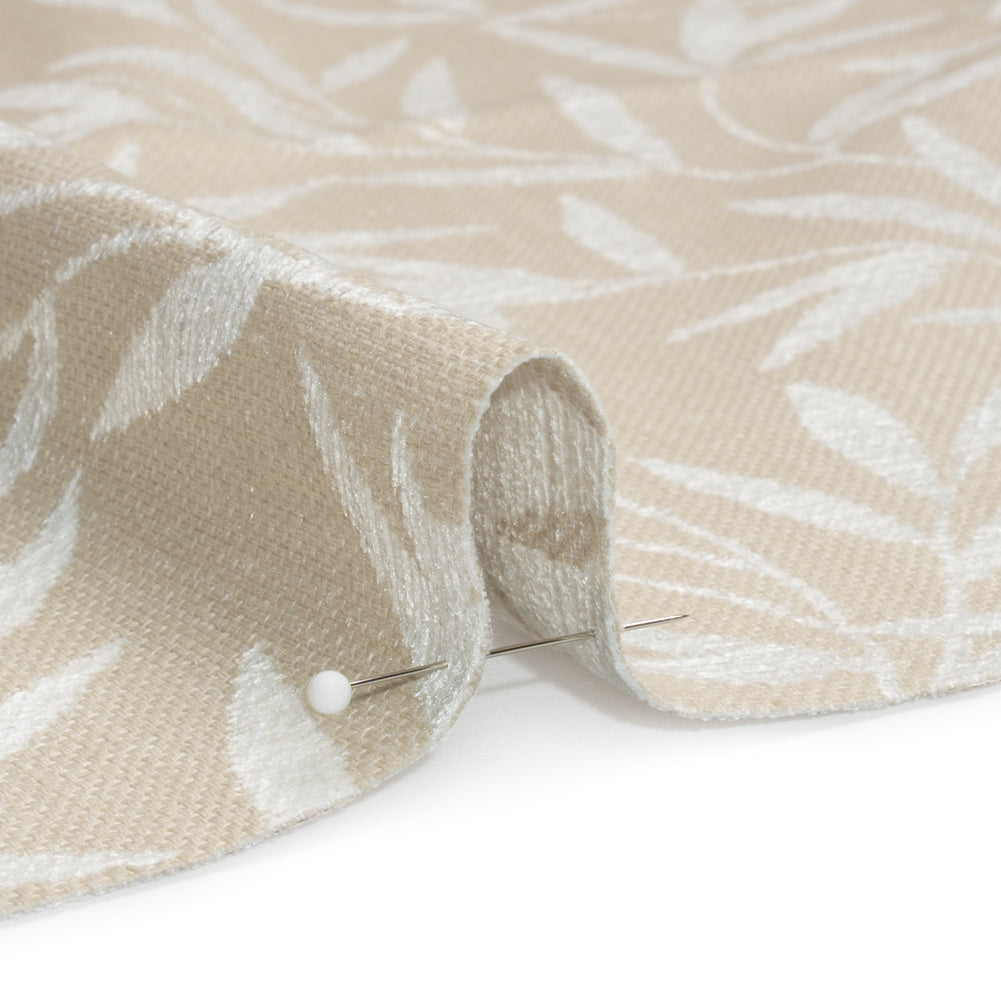 Chenille Drapery Jacquard - Natural Willow Leaves - British Imported - Joann Fabrics