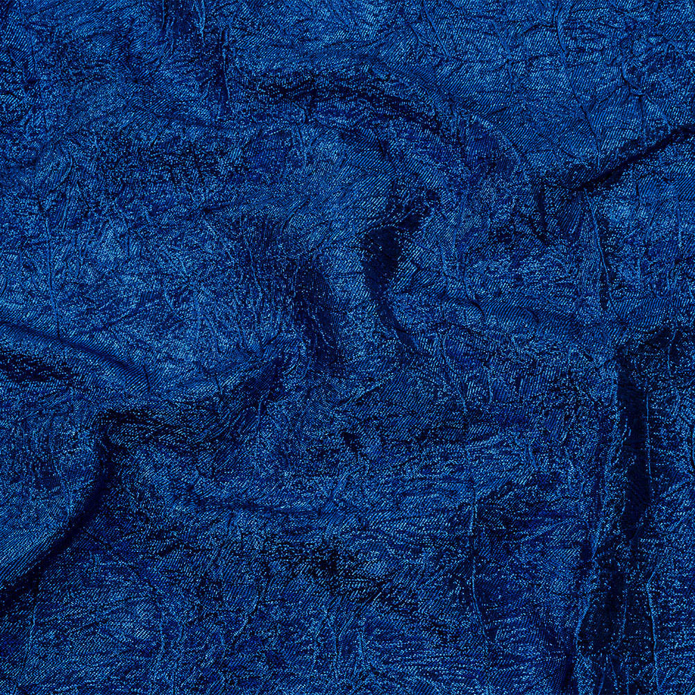 Astrolabe Metallic Royal Blue Crinkled Luxury Brocade with Black Backing - Joann Fabrics