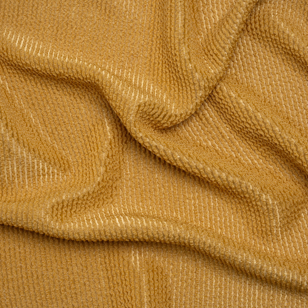 Stretch Nylon Textured Jacquard Knit - Gold Ribs - Designer Deadstock - Joann Fabrics