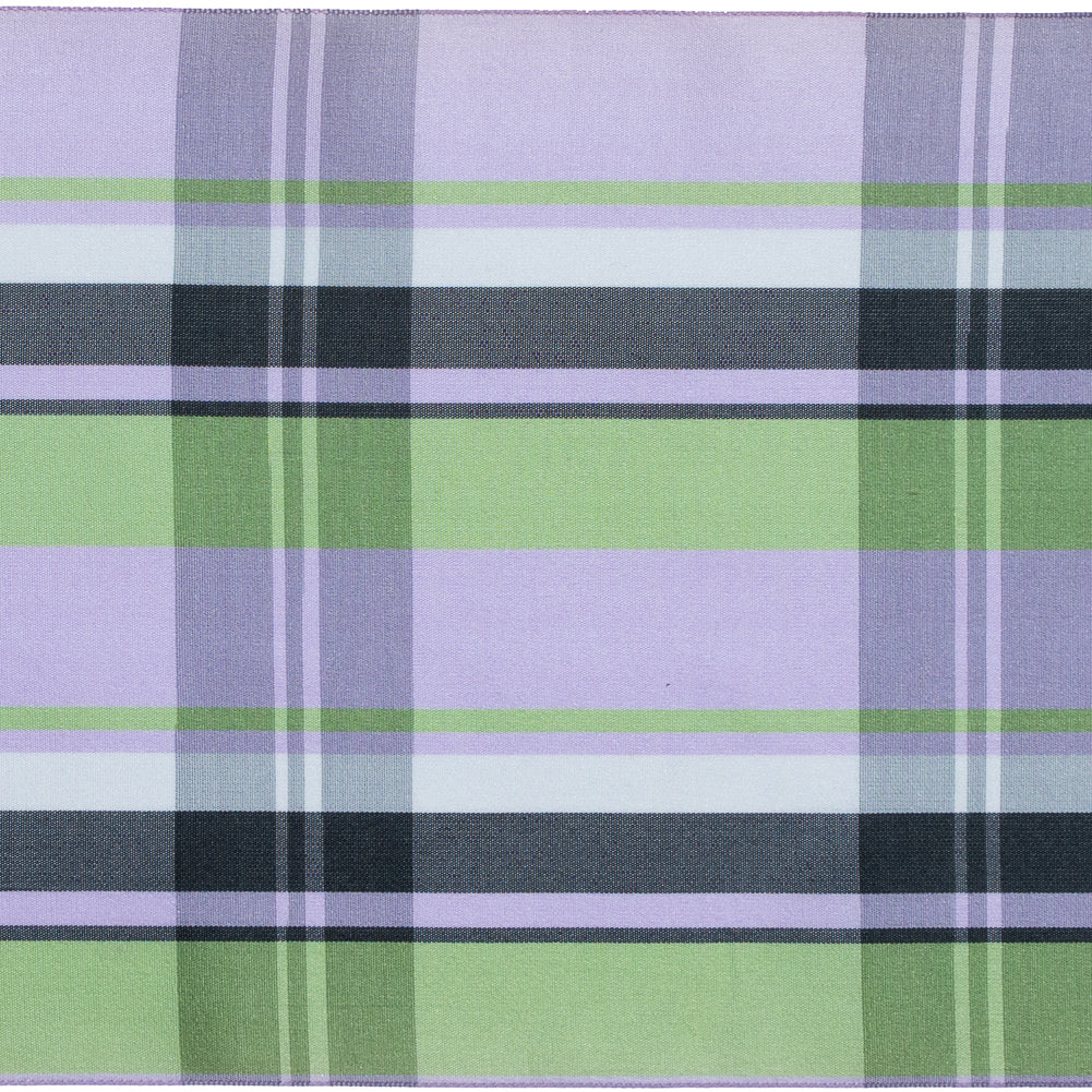French Purple and Green Plaid Taffeta Ribbon - 6