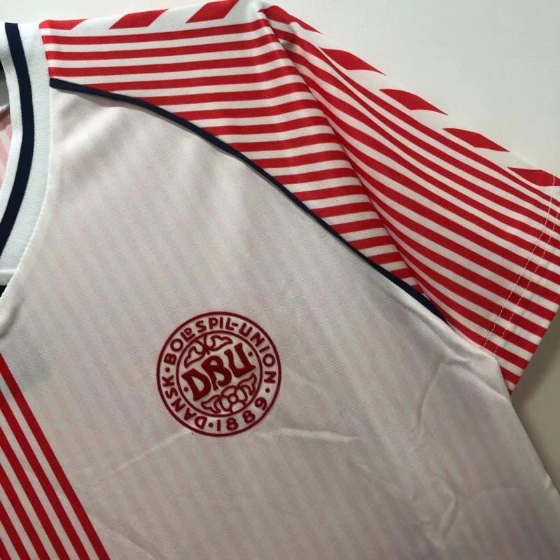 1986 Retro Denmark National Team Away Football Shirt 1:1 Thai Quality