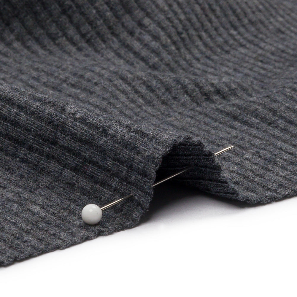 Dark Heathered Gray Stretch Cotton and Modal 2x2 Rib Knit - Joann Fabrics