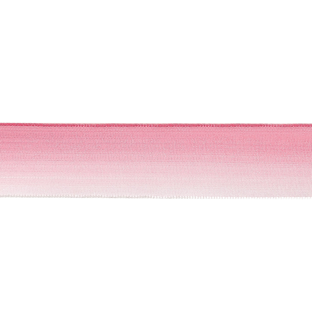 Light Pink and White Ombre Wire Edged Ribbon - 0.875