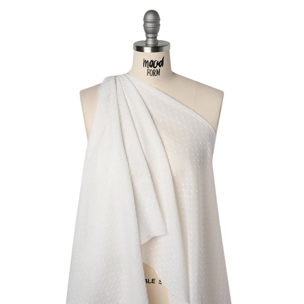 Swiss Dot Gridded Cotton Voile - Off White - Famous Australian Designer Deadstock - Joann Fabrics