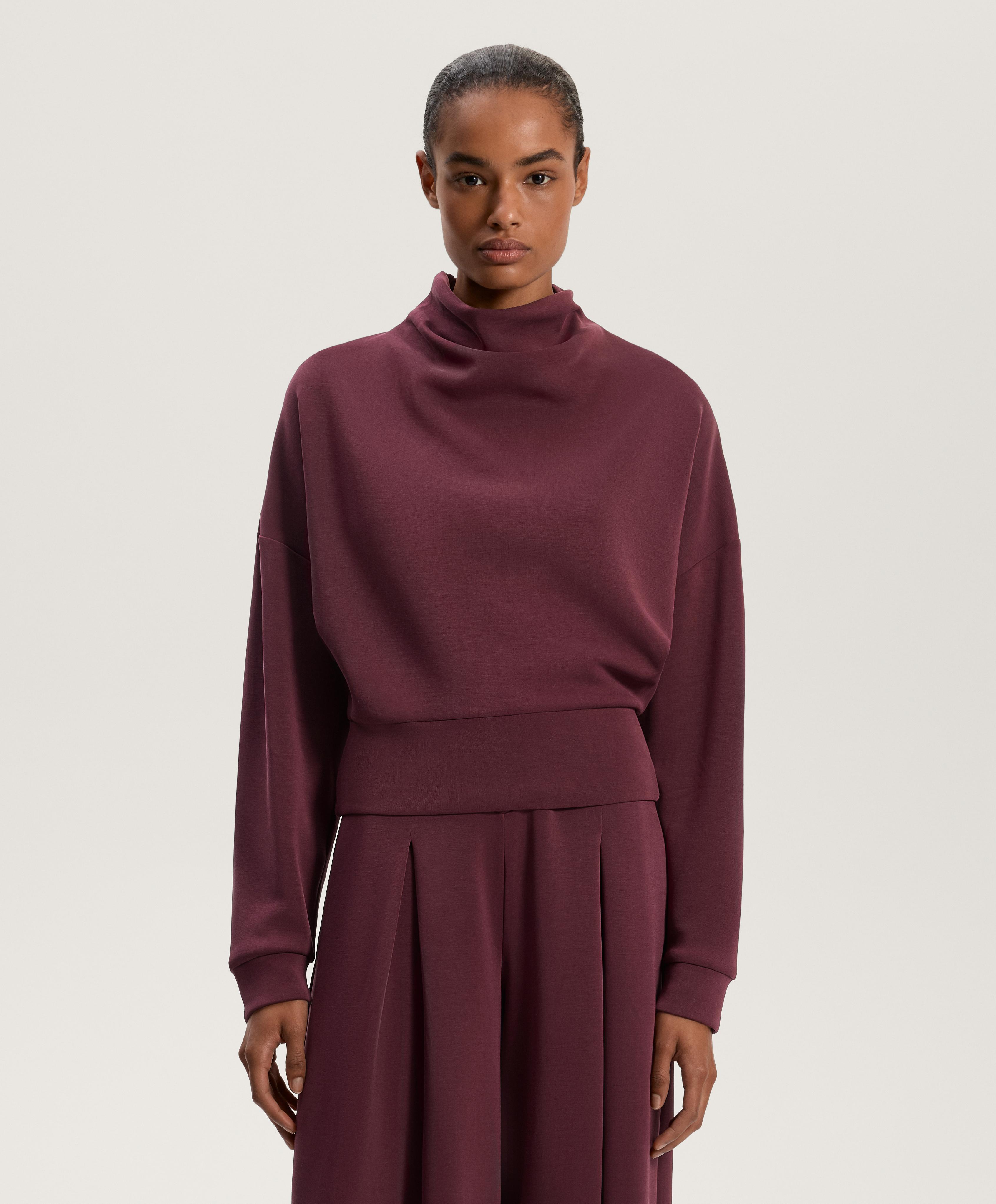 Soft-touch modal roll-neck sweatshirt