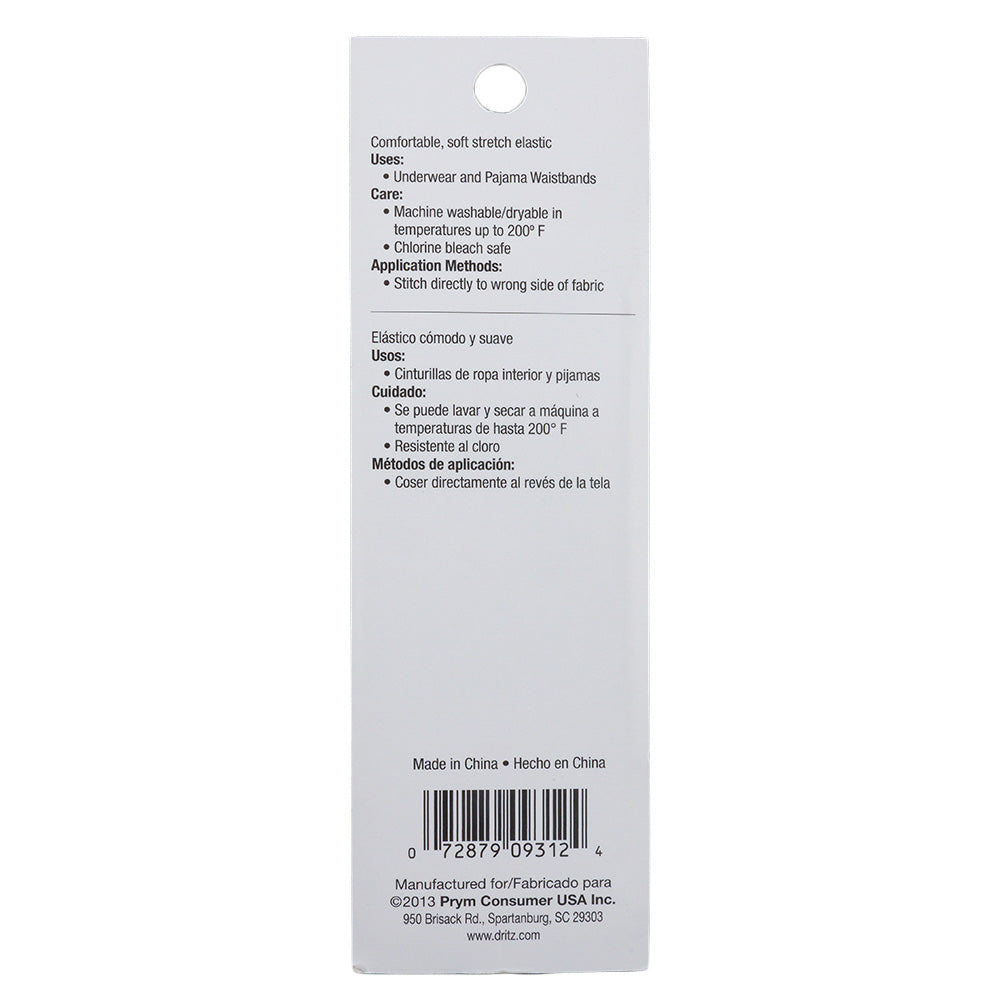 Dritz White Underwear and PJ Elastic - 1.25 in x 1.25 yd - Joann Fabrics