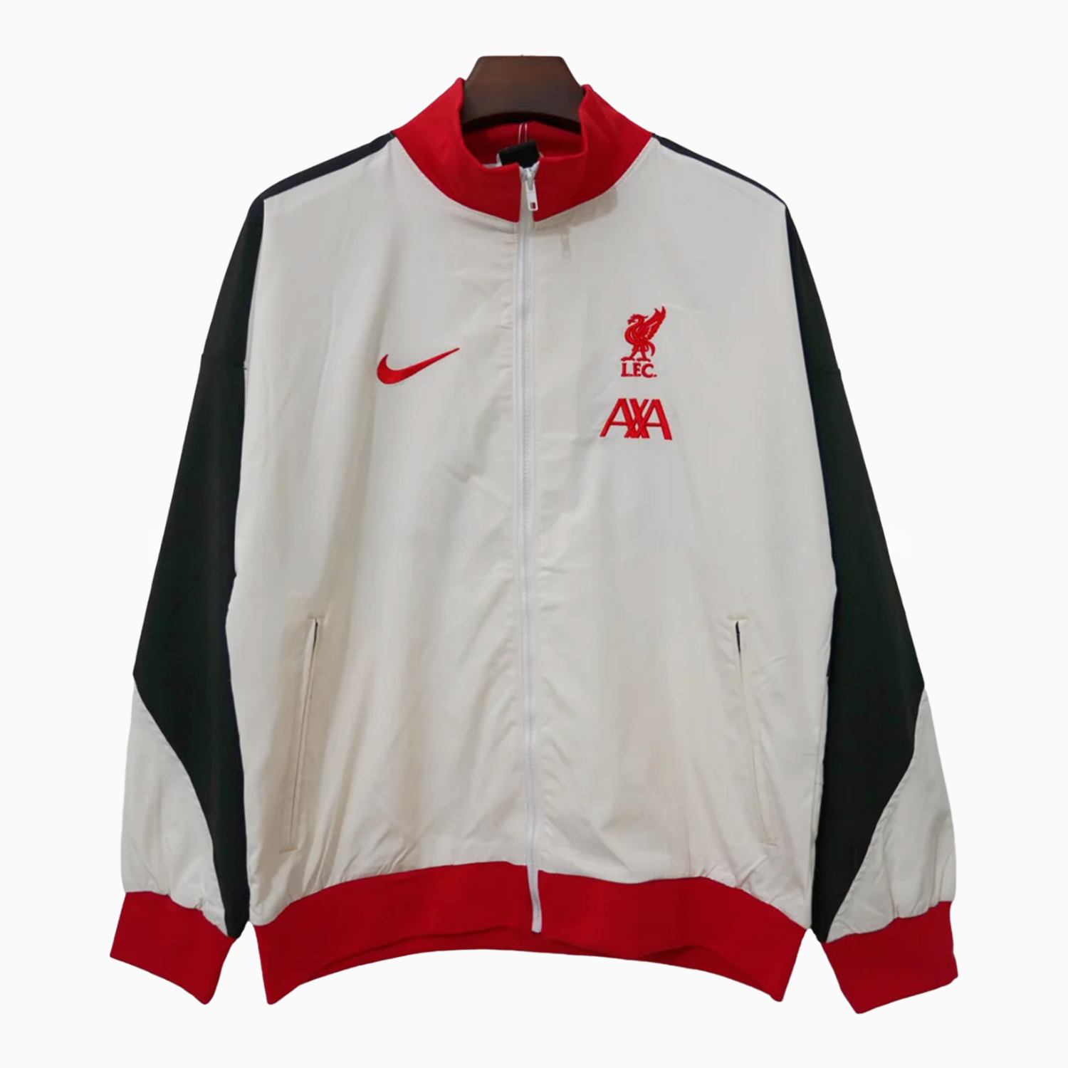 Retro Liver.pool 24-25 Windbreaker Jacket - White With Black - UnitedFutballJersey