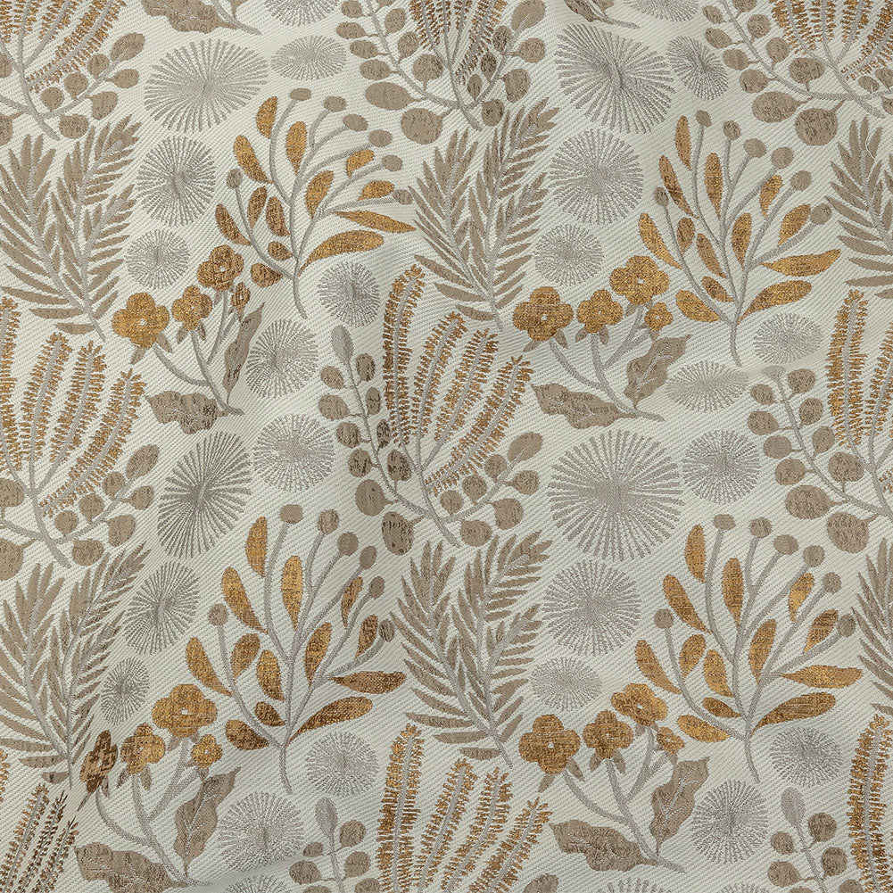 Drapery Jacquard - Gold Foliage - British Imported - Joann Fabrics