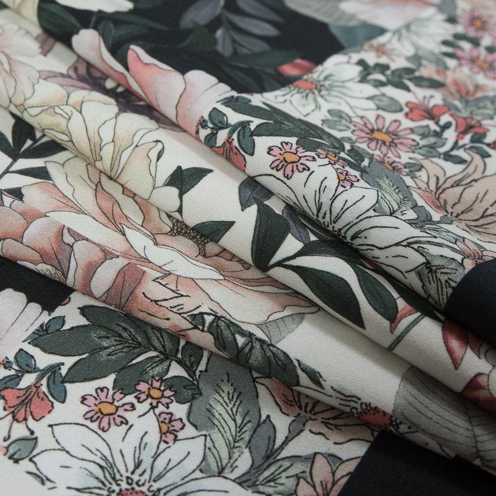 Mood Exclusive La Vie en Rose Black Stretch Cotton Sateen - Joann Fabrics