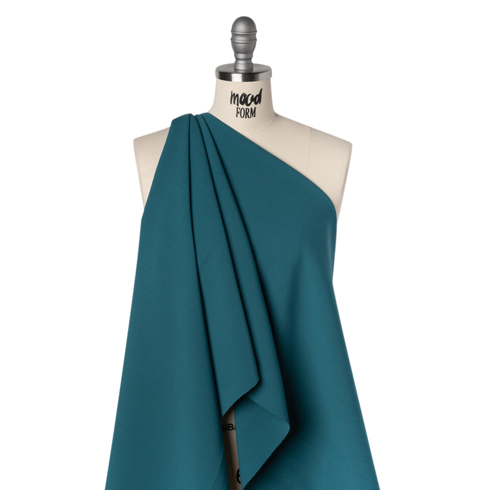 Stretch Recycled Polyester and Viscose Double Cloth - Dusty Teal - Deadstock - Joann Fabrics