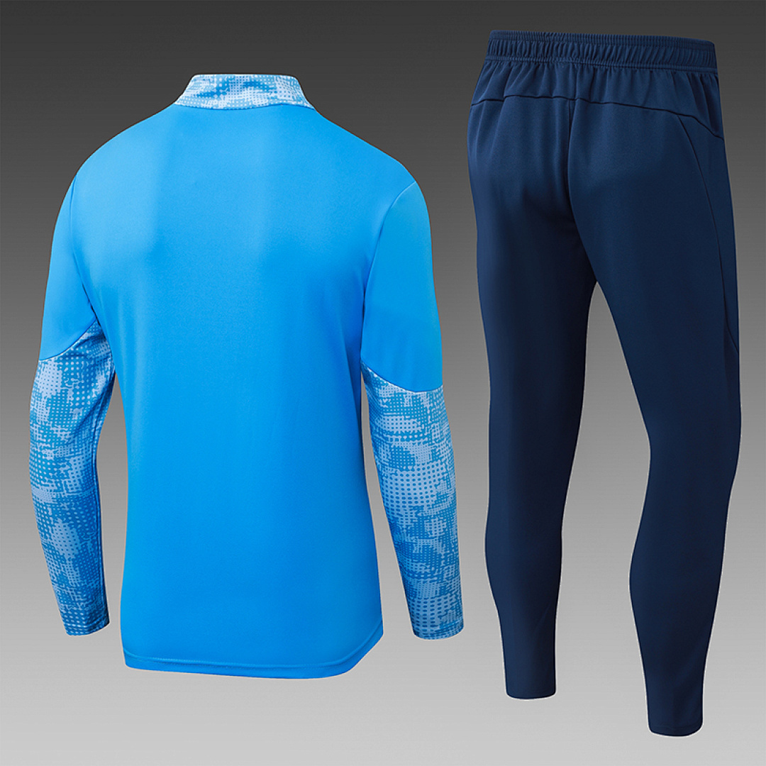 2025/2026 Manchester City Half-Pull Training Suit Bule Football Shirt 1:1 Thai Quality Set