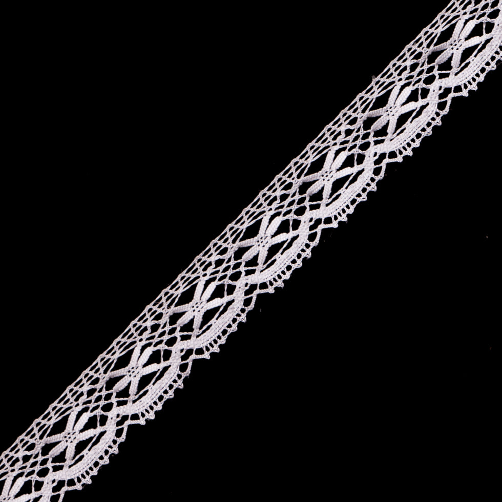 White Crochet Trim with Scalloped Edges - 0.75
