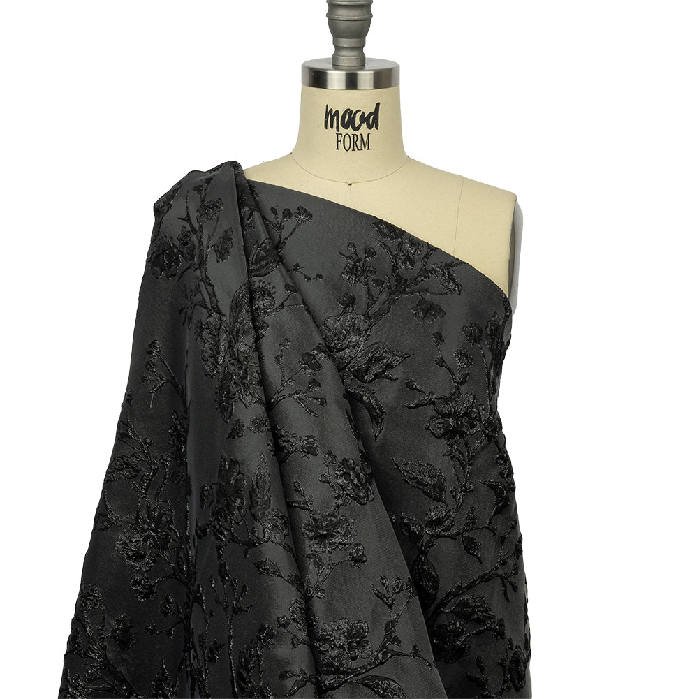 Metallic Black Flowering Vines Luxury Brocade - Joann Fabrics