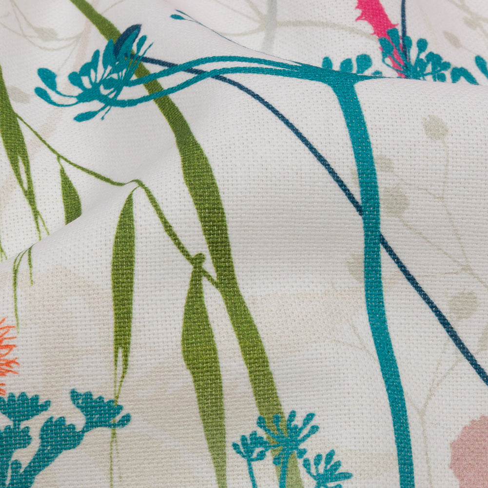 Cotton Canvas Print - Rainbow Wildflower Branches - British Imported - Joann Fabrics