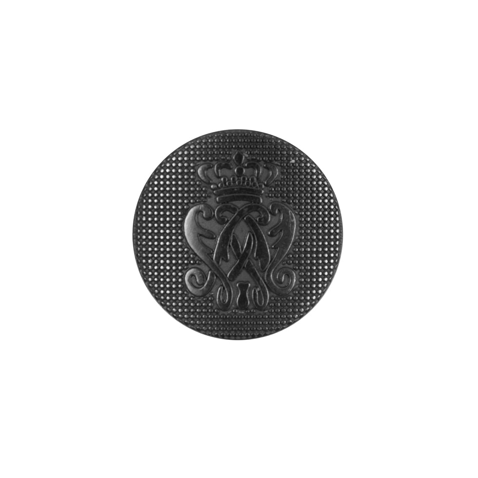 Black Italian Crest Zamac Button - 24L/15mm - Joann Fabrics
