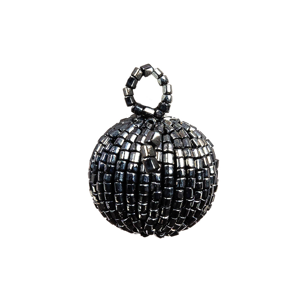 Vintage Gunmetal Chop Beaded Tassel Applique - 0.875