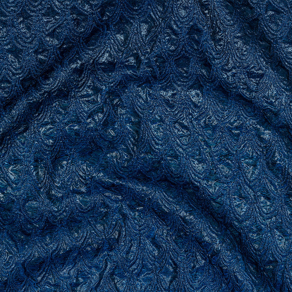 Mood Exclusive Metallic Magnetic Blue and Navy Feathers Ombre Luxury Brocade Panel - Joann Fabrics