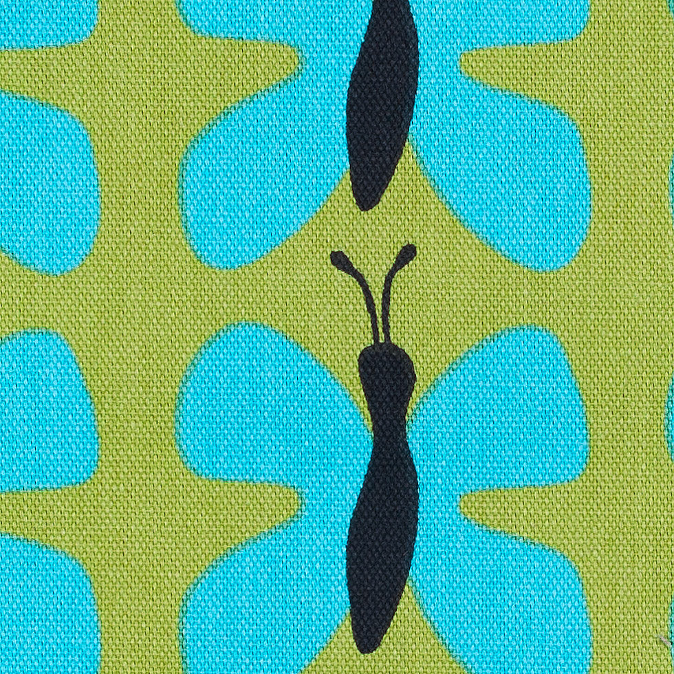 Swedish Green and Blue Small Butterflies Cotton - Joann Fabrics