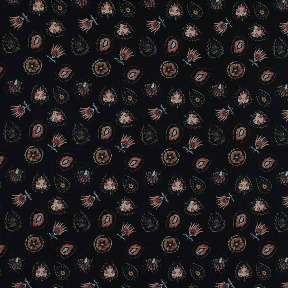 Cotton Voile - Black Floral - Heliconia Flame Print - Mood Exclusive Aloha Collection - Joann Fabrics