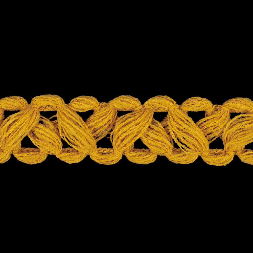 Golden Yellow Criss-Cross Braided Trim - 0.75
