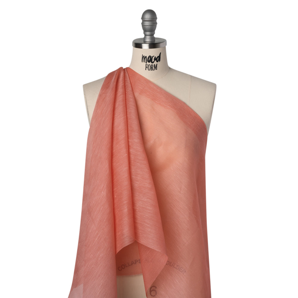 Linen and Silk Organza - Rose Pink - Famous Australian Designer Deadstock - Joann Fabrics