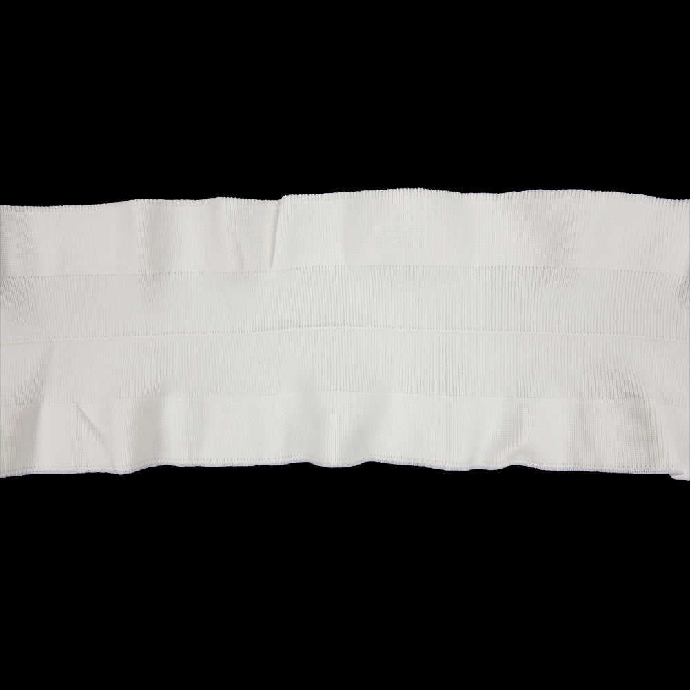 White Ruffled Foldover Rib Knit Trim - 39