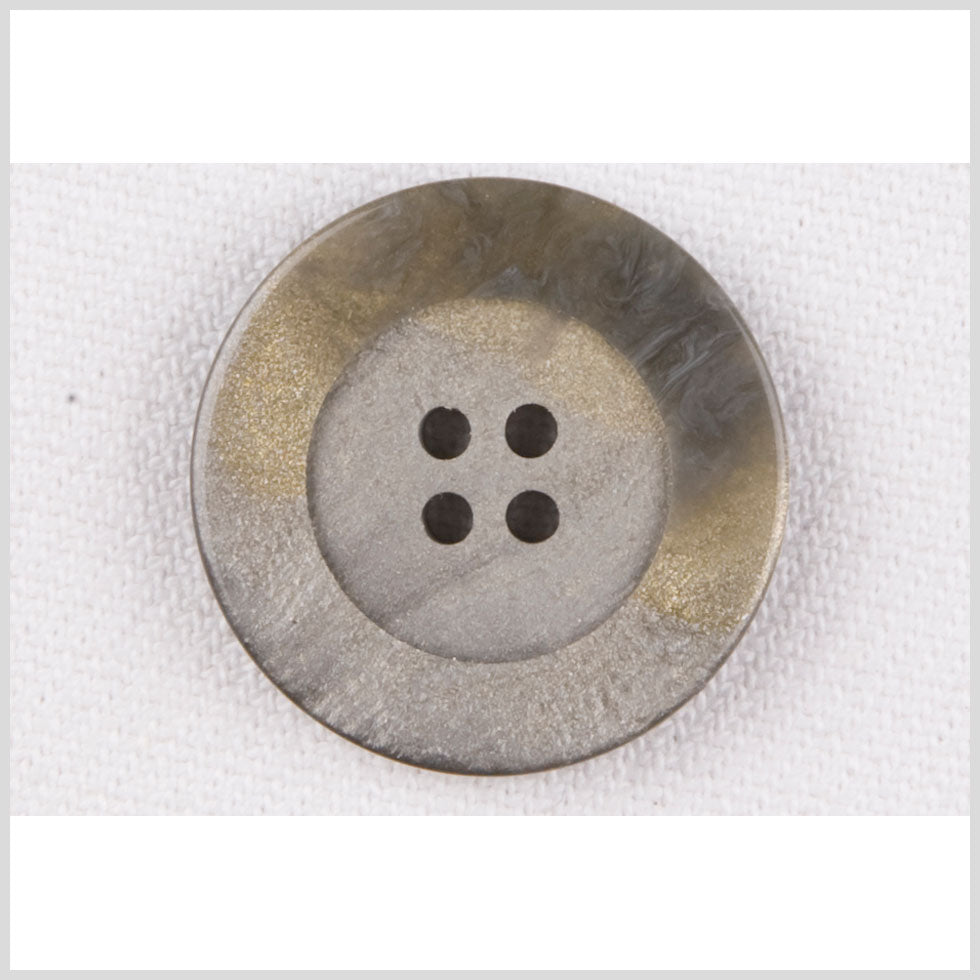Plastic 4-Hole Button - 36L/23mm - Gray Shimmer and Gold Glitter Swirl - Joann Fabrics