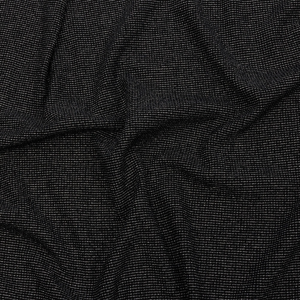 Black and Metallic Silver Stretch Rib Knit - Joann Fabrics