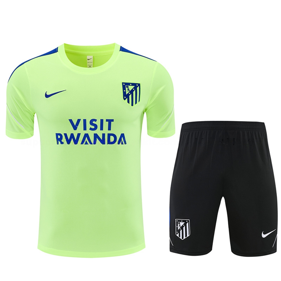 Atletico Madrid 26-27 Short-Sleeve Training Set - Green Top and Black Shorts - UnitedFutballJersey