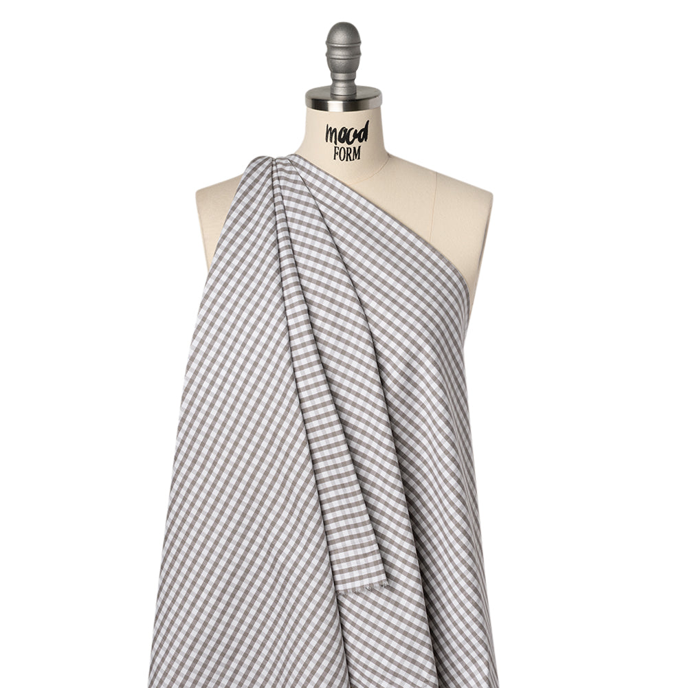 Cotton Oxford Shirting - Gray and White Checks - Deadstock - Joann Fabrics