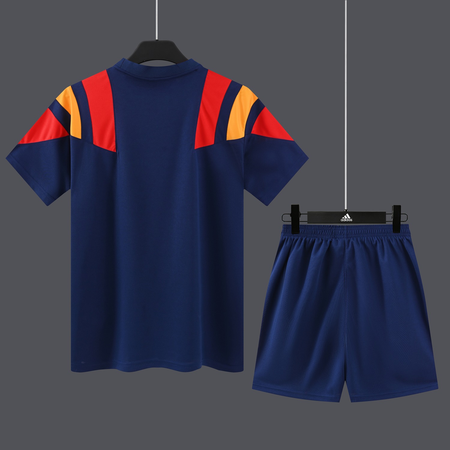 Spain 2026 Originals Trefoil Short-Sleeve Training Set - Deep Blue Top & Deep Blue Shorts - UnitedFutballJersey