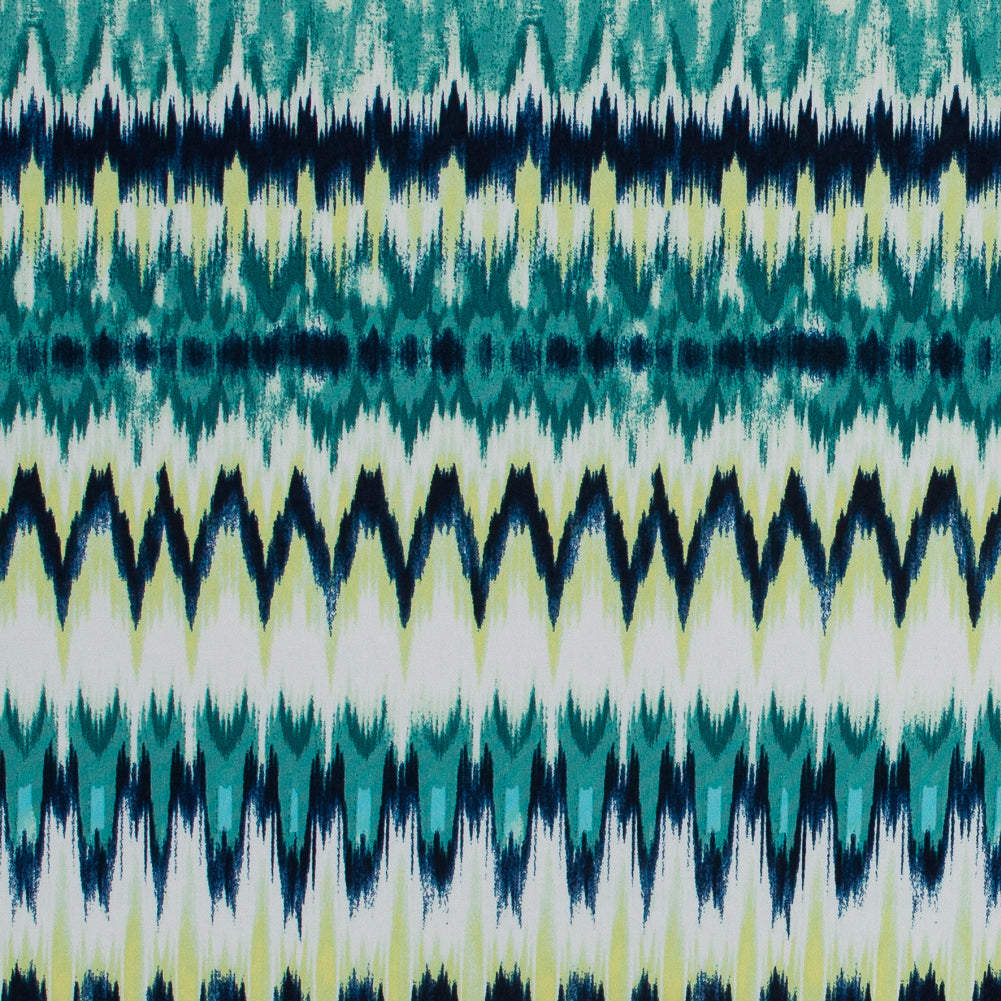 Royal, Green and Lime Ikat Printed Jersey - Joann Fabrics