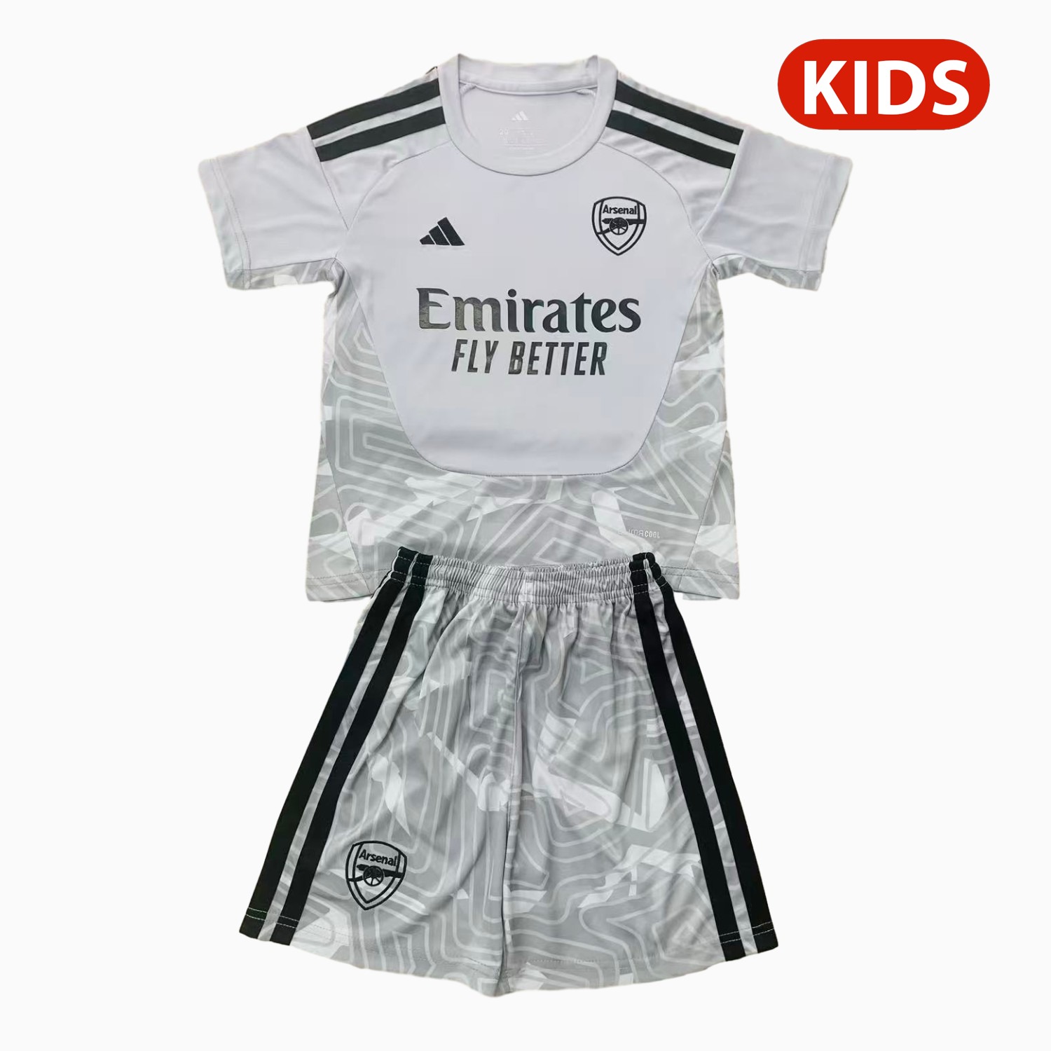 Arsenal 26-27 Grey Goalkeeper Kids Kit - UnitedFutballJersey